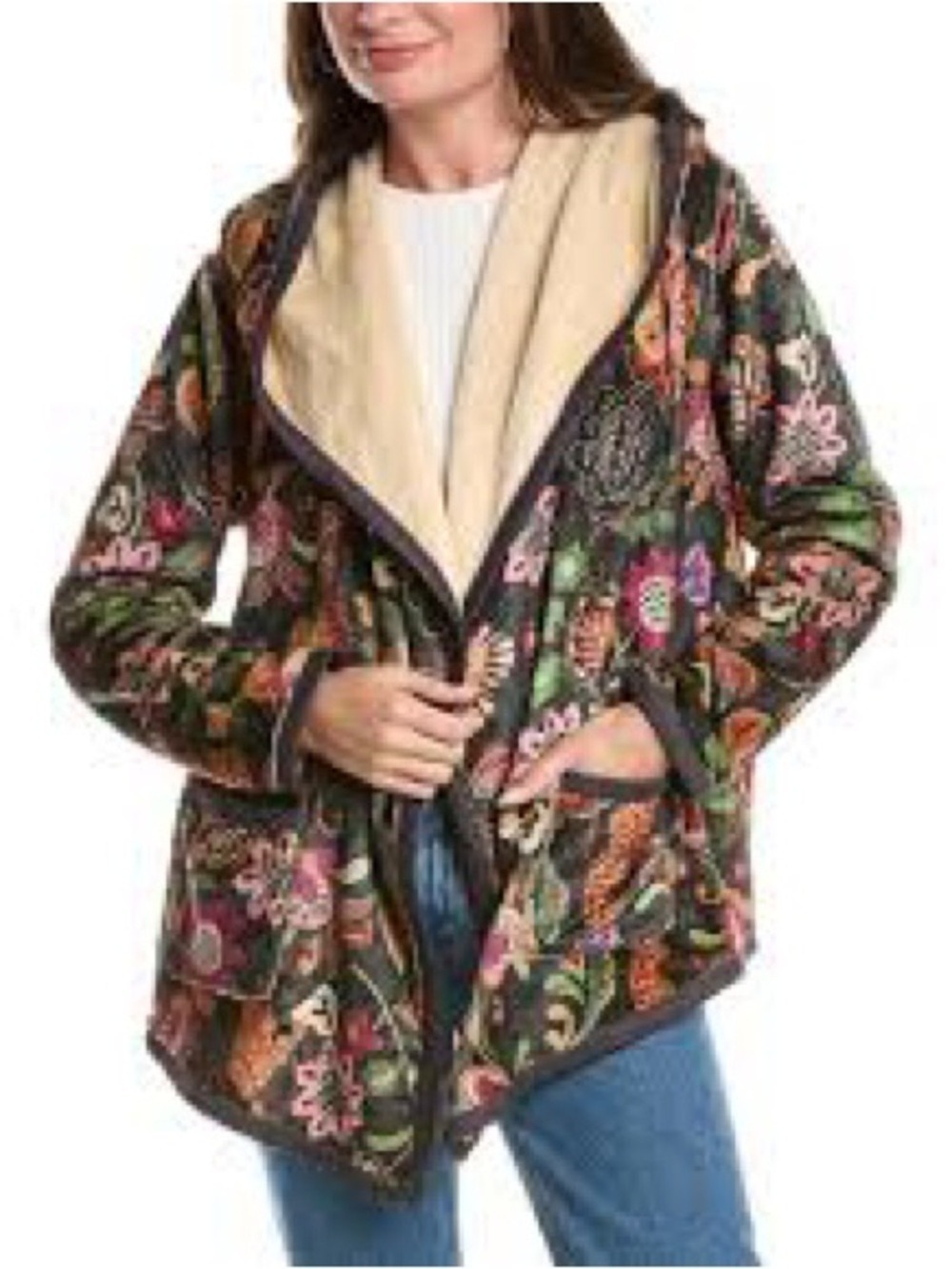 Johnny Was Joan Reversible Super Soft Sherpa Hooded Jacket